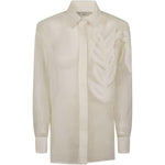 Camicia Alessandra con applicazione di foglia in bianco Antonelli - donna 