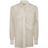 Camicia Alessandra con applicazione di foglia in bianco Antonelli - donna 