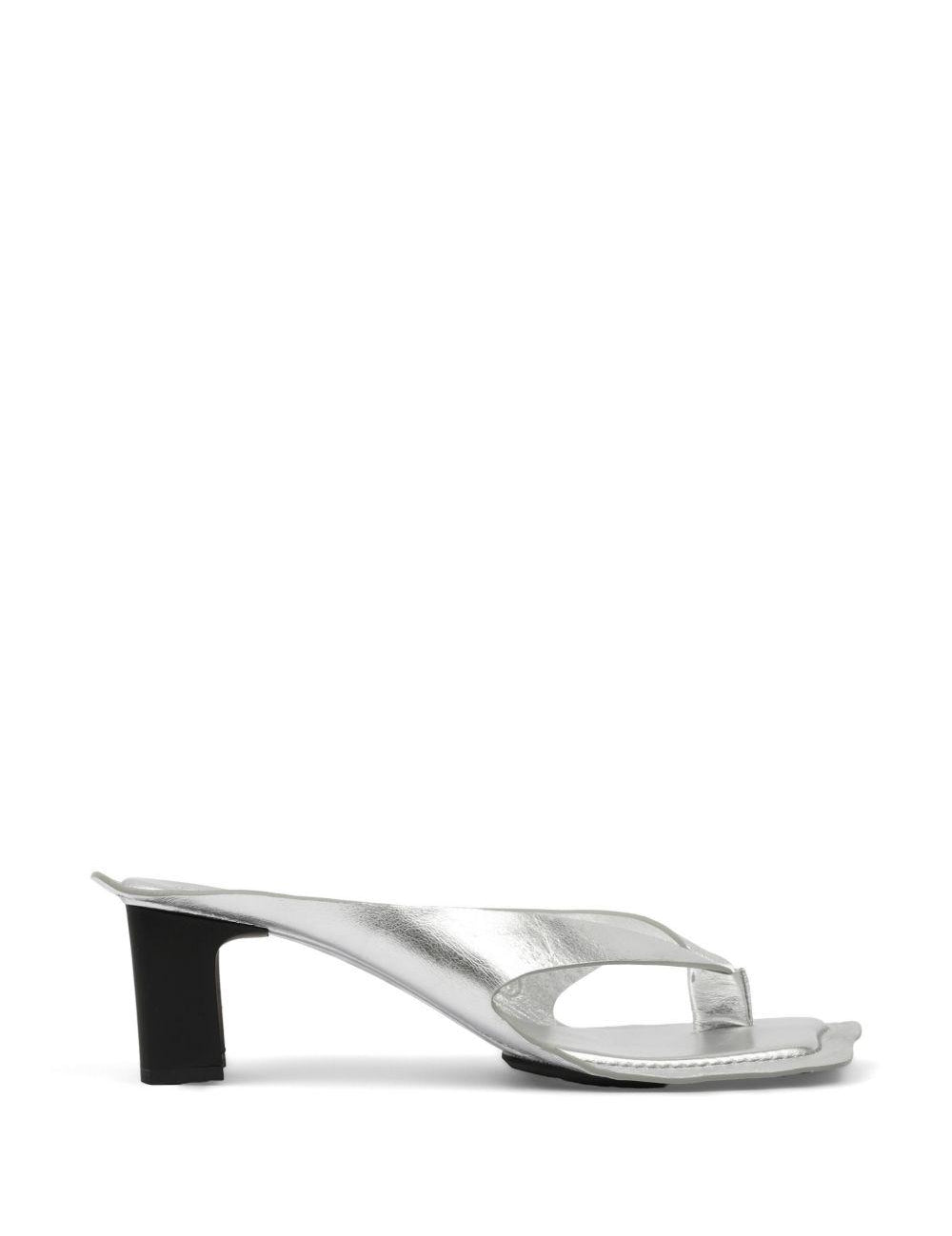 Sandali metallizzati in argento Mm6 maison margiela - donna 