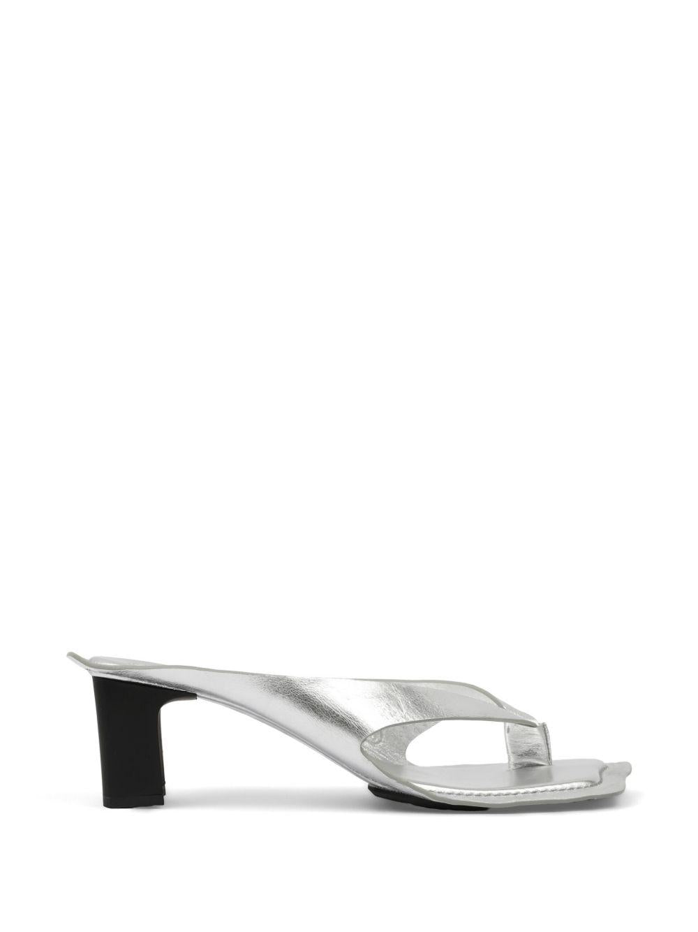 Sandali metallizzati in argento Mm6 maison margiela - donna 
