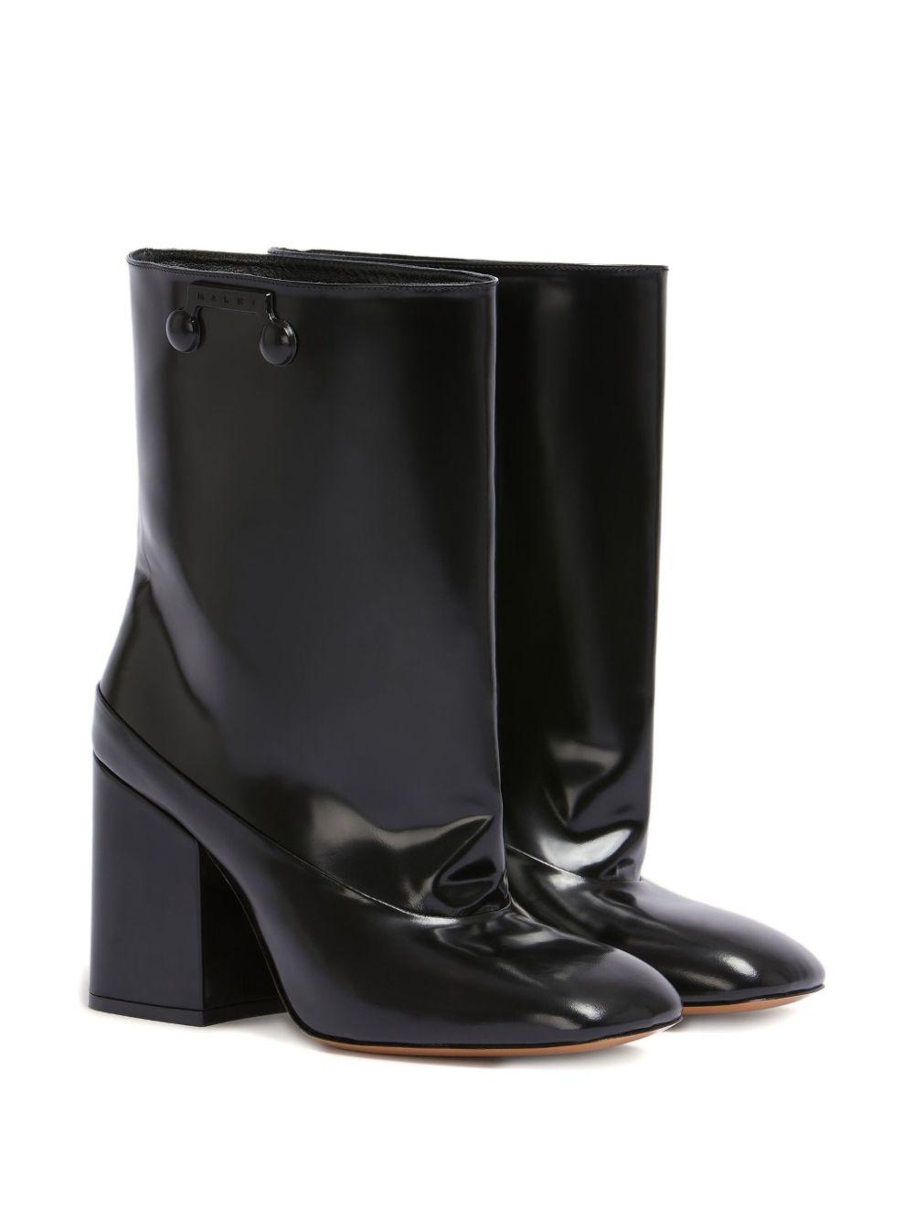 Stivaletti con tacco a blocco trunkaroo in nero Marni - donna 