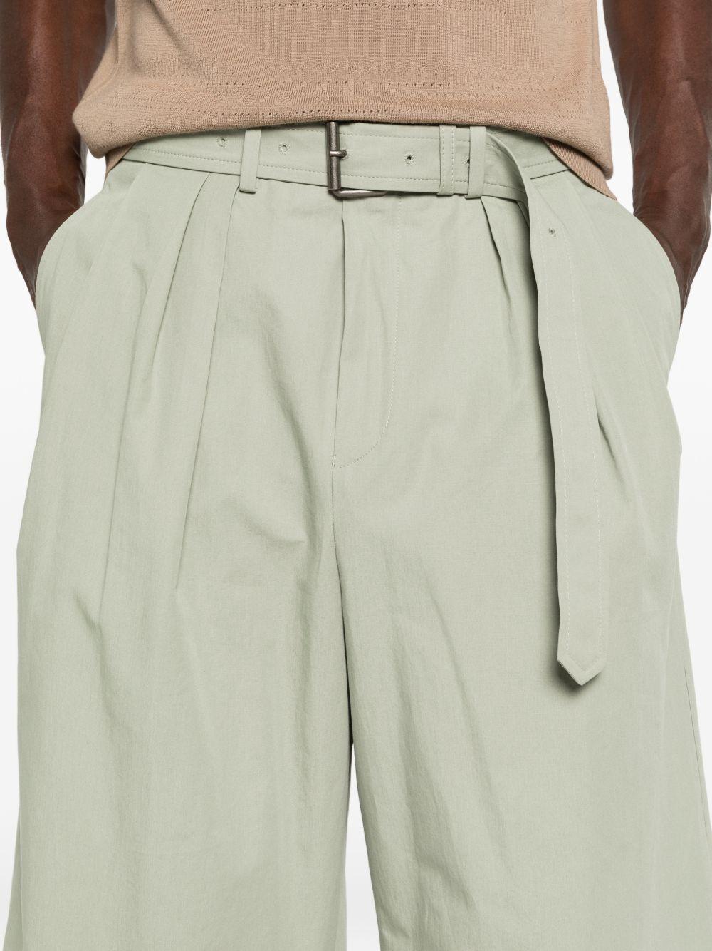 Pantaloncini a gamba larga con cintura preaches in verde Dries van noten - uomo 