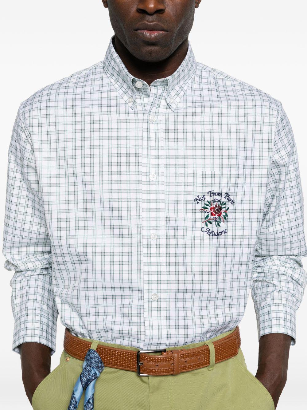 Camicia a quadri con logo ricamato multicolor DROLE DE MONSIEUR - uomo 
