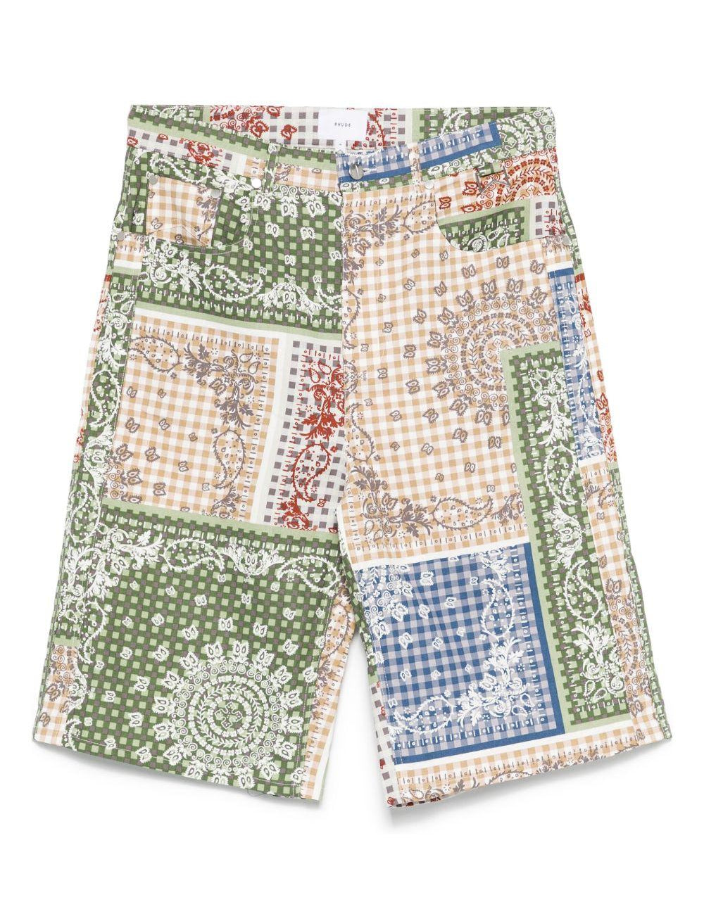 Shorts con stampa bandana multicolore Rhude - uomo 