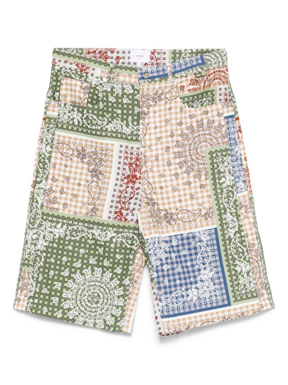 Shorts con stampa bandana multicolore Rhude - uomo 