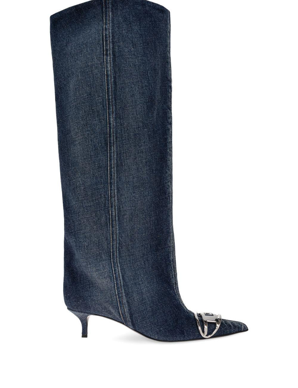 Stivali in denim D-Venus in blu Diesel - donna 