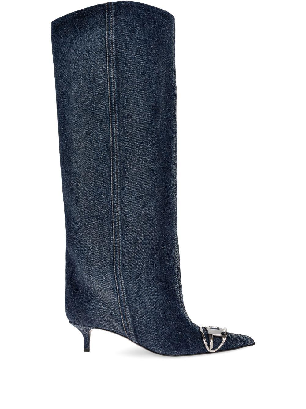 Stivali in denim D-Venus in blu Diesel - donna 