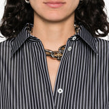 Chemisier con motivo a righe in bianco e nero Toteme - donna 