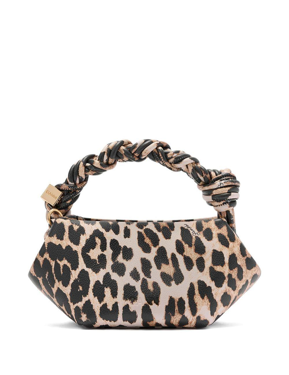 Borsa a mano bou minicon stampa animalier Ganni - donna 