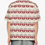 Camicia a maniche corte con stampa in beige e rosso Carne bollente - uomo 