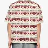 Camicia a maniche corte con stampa in beige e rosso Carne bollente - uomo 