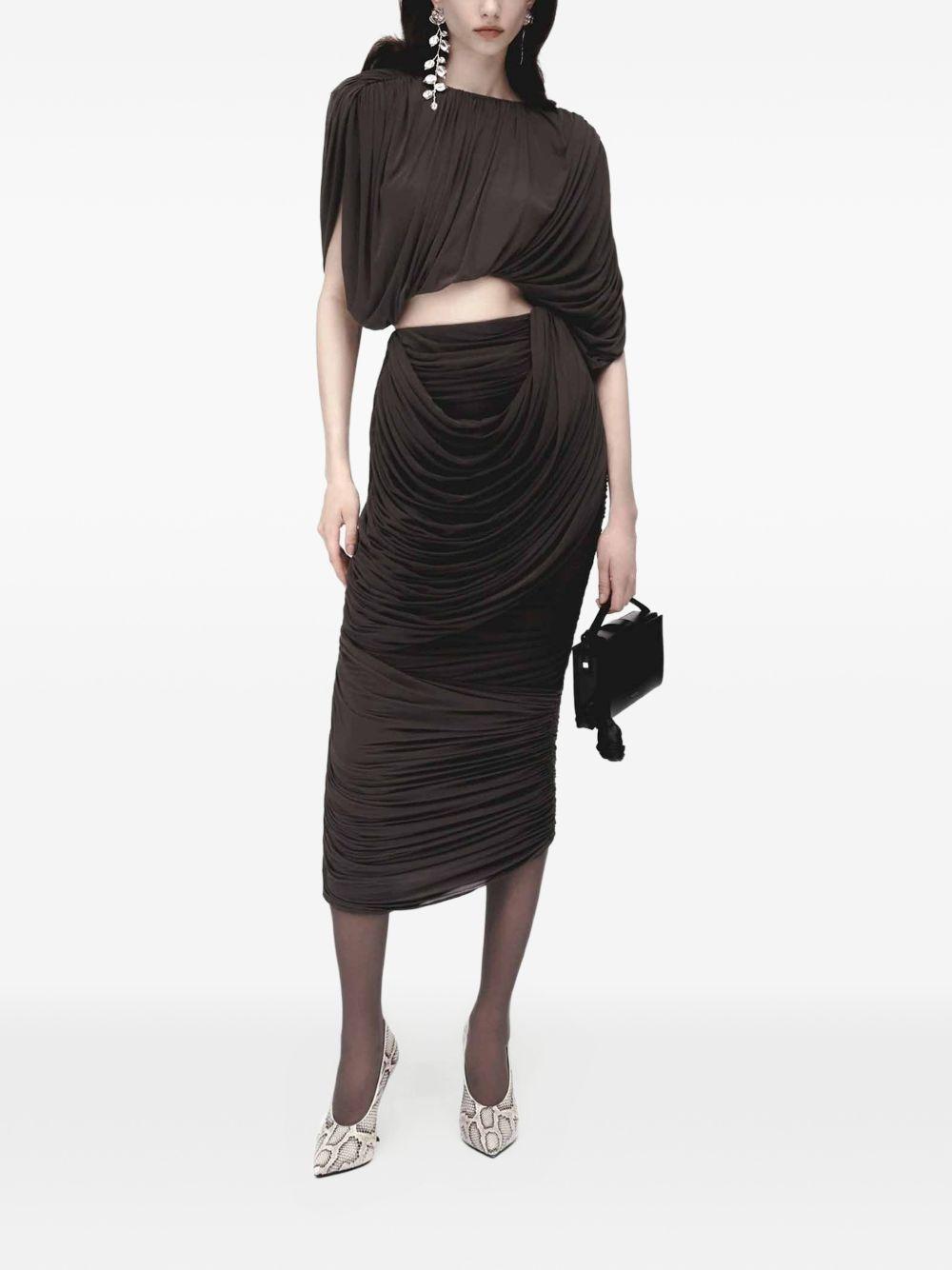 Gonna midi drappeggiata in marrone Magda butrym - donna 