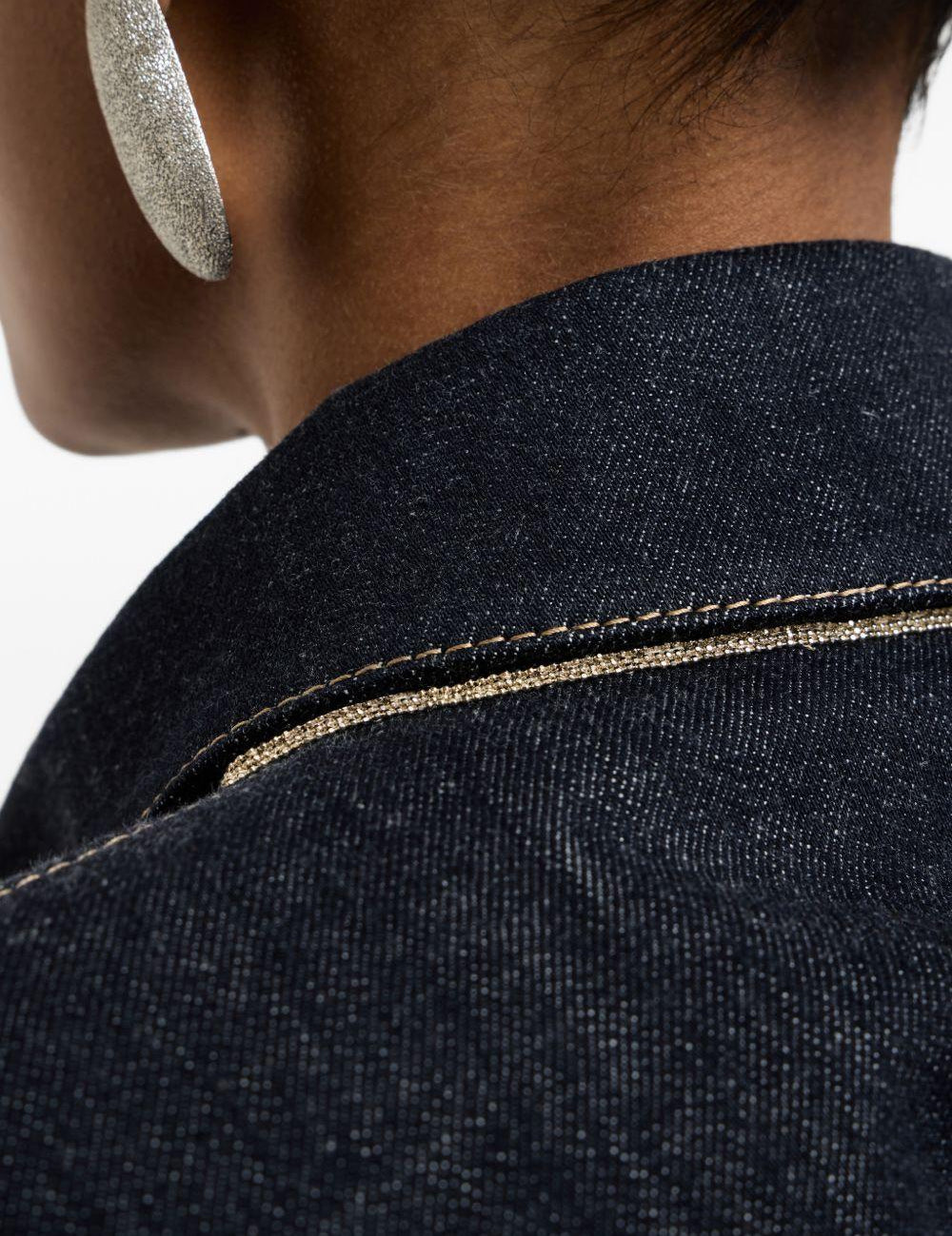 Giacca crop denim in blu Brunello Cucinelli - donna 