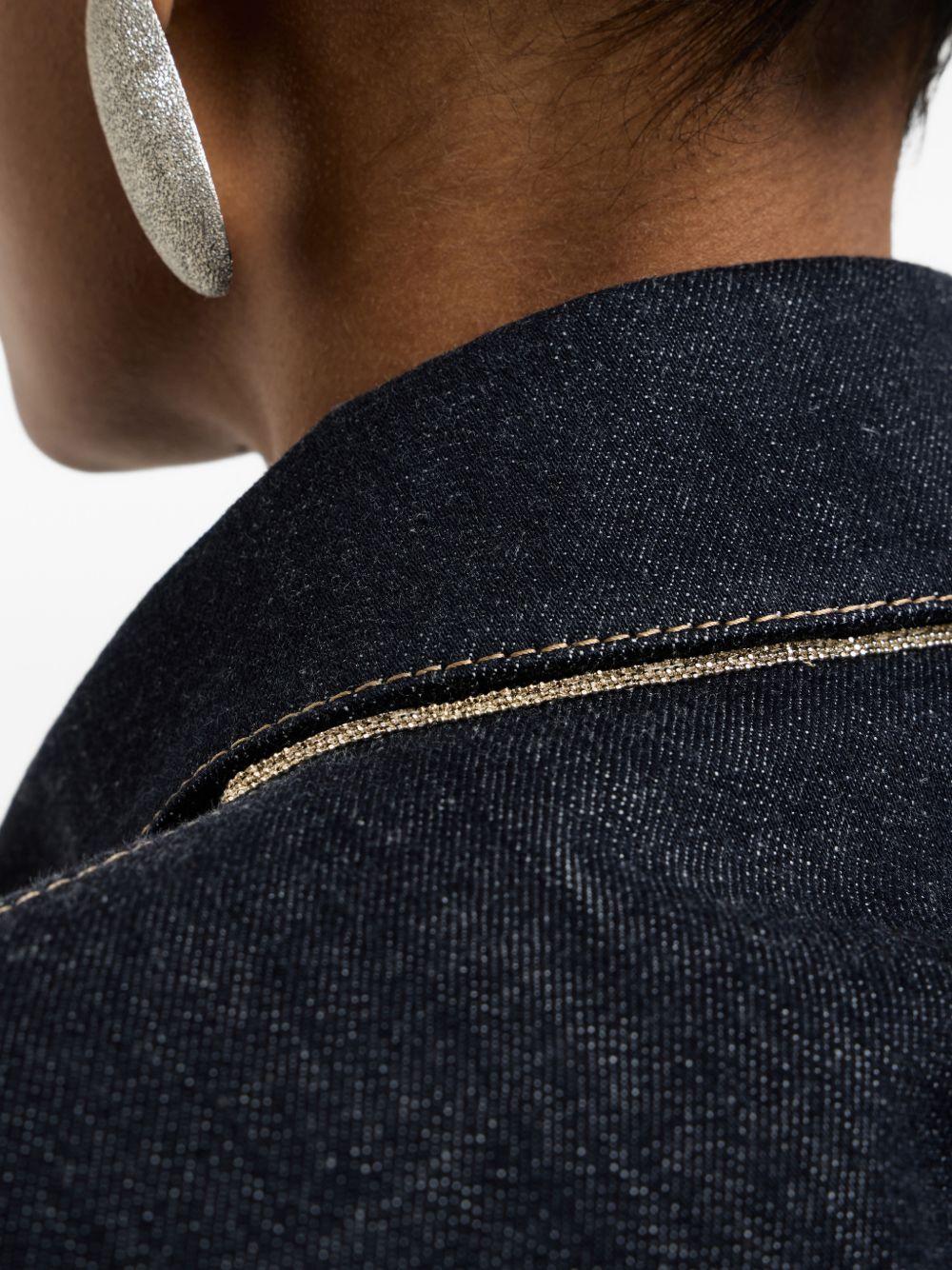 Giacca crop denim in blu Brunello Cucinelli - donna 