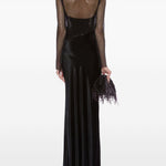 Abito con strato in rete in nero Alberta Ferretti - donna 