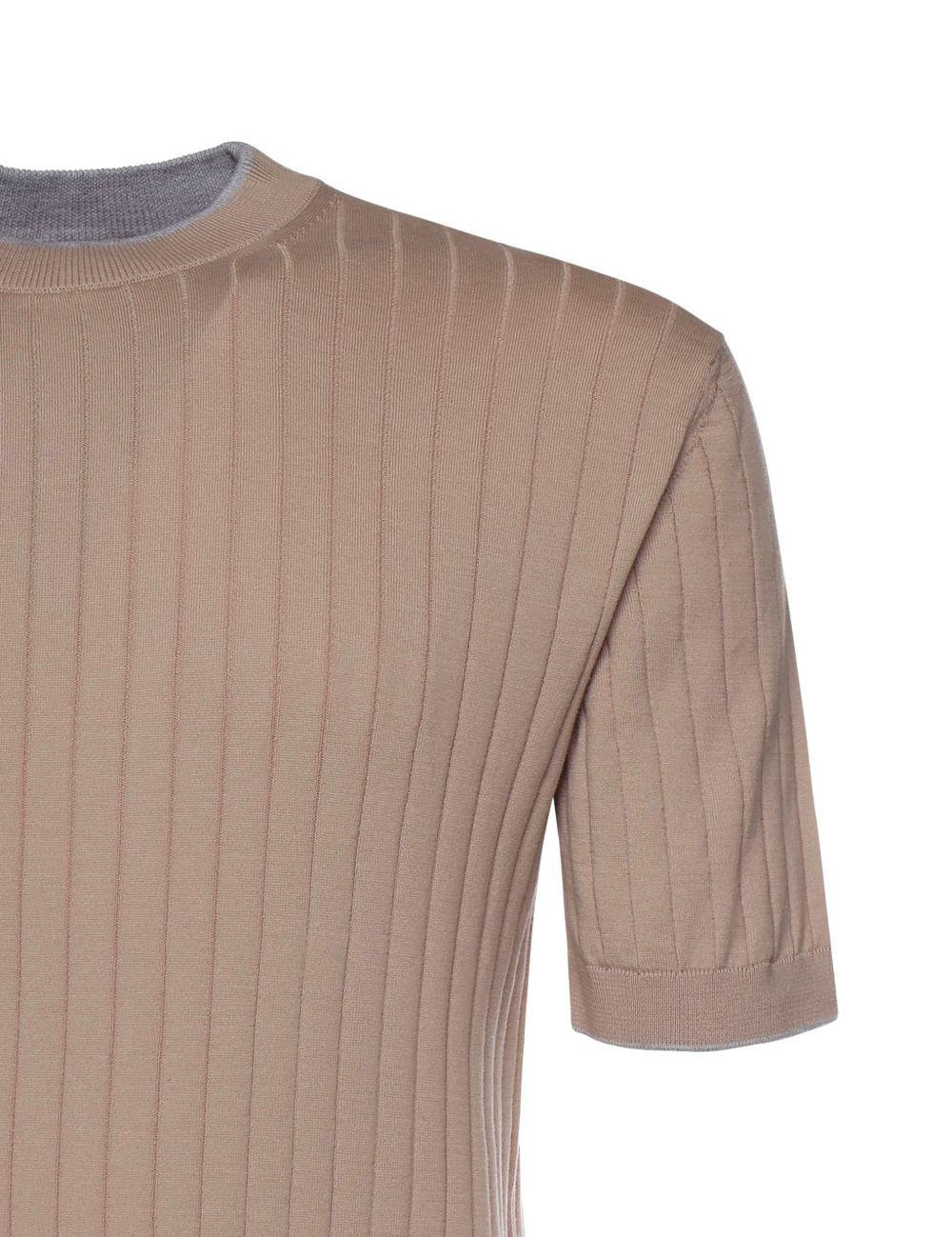 T-shirt a costine in marrone  Eleventy - uomo 