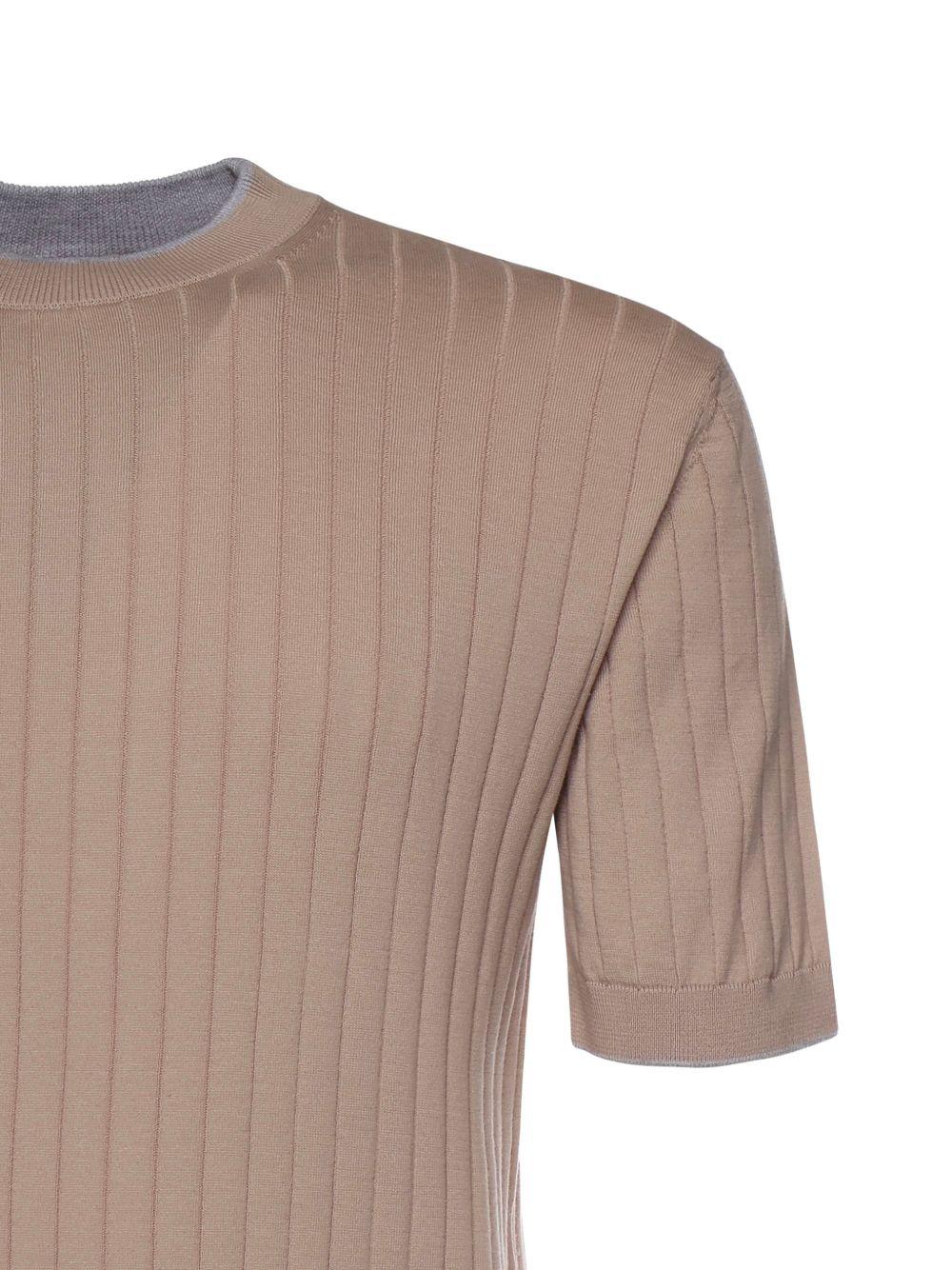 T-shirt a costine in marrone  Eleventy - uomo 
