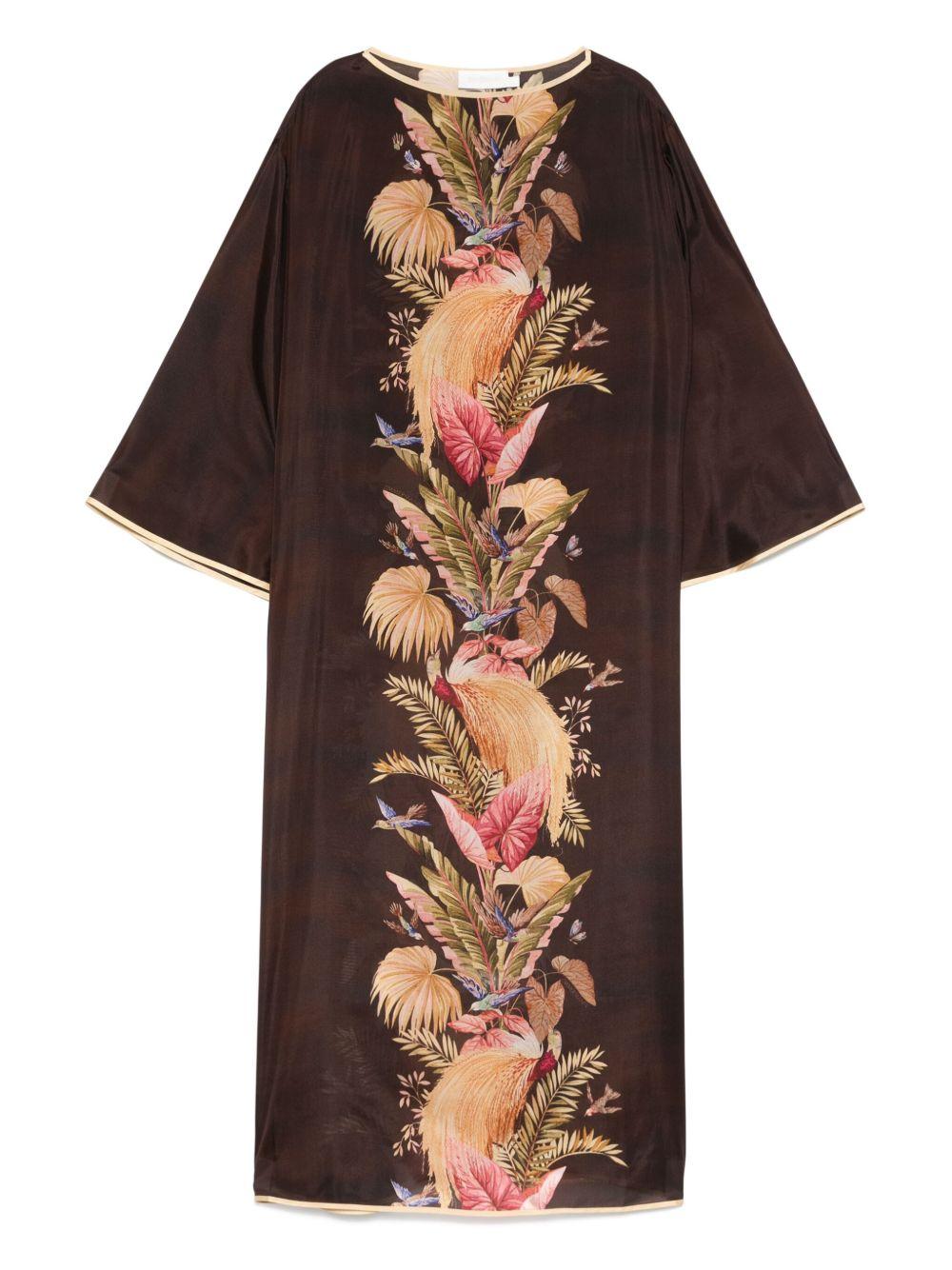 Abito con stampa floreale Ascension in marrone Zimmermann - donna 