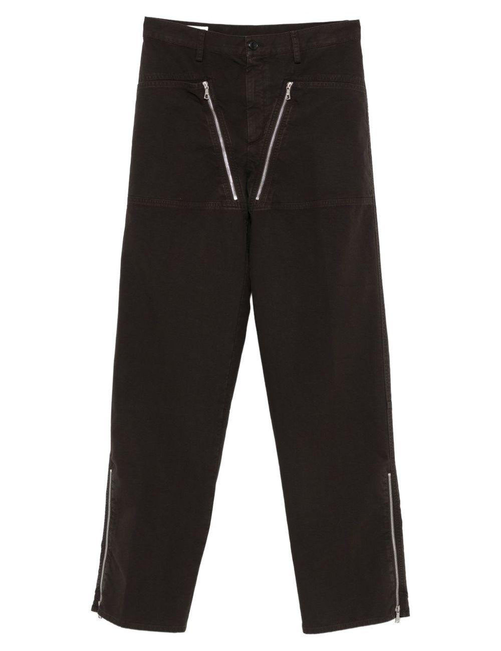 Pantaloni pexior con zip in marrone Dries van noten - uomo 