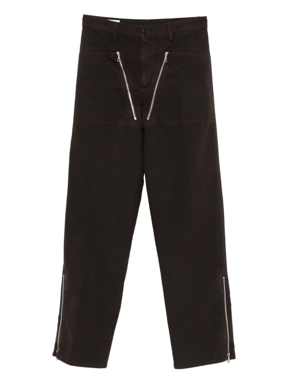 Pantaloni pexior con zip in marrone Dries van noten - uomo 