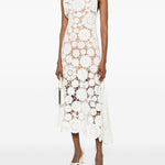 Abito midi in crochet bianco Self-Portrait - donna 