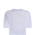 Top crop in maglia papavero in bianco Antonelli - donna 