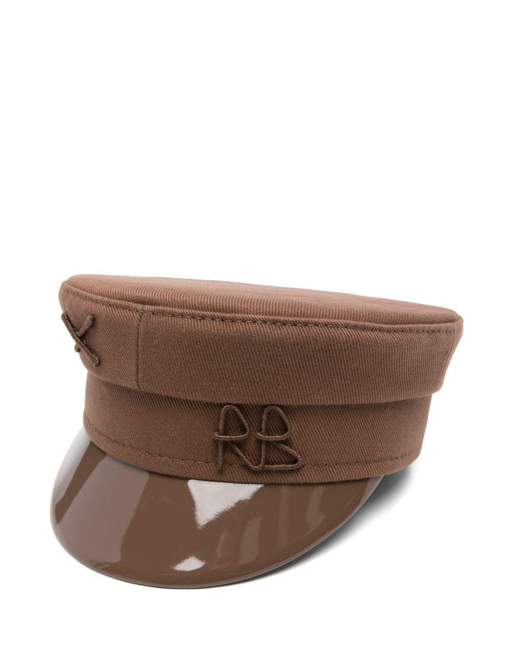 Cappello baker boy con logo ricamato in marrone Ruslan baginskiy - donna 