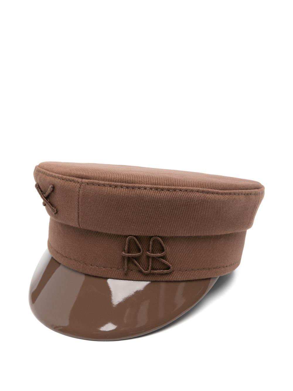 Cappello baker boy con logo ricamato in marrone Ruslan baginskiy - donna 