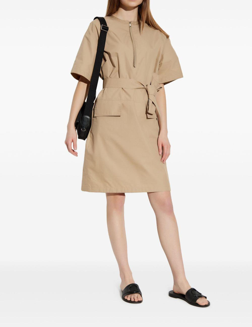 Abito midi con cintura in beige Moncler - donna 