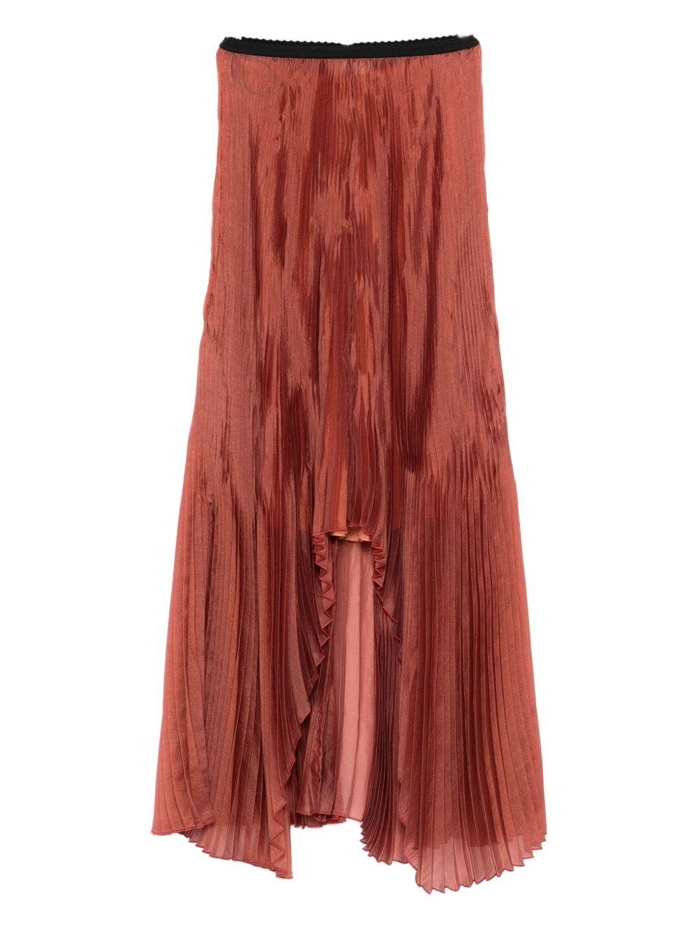 Gonna asimmetrica plissettata in marrone Forte forte - donna 