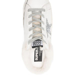 Mules con shearling super star in bianco 