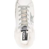Mules con shearling super star in bianco 