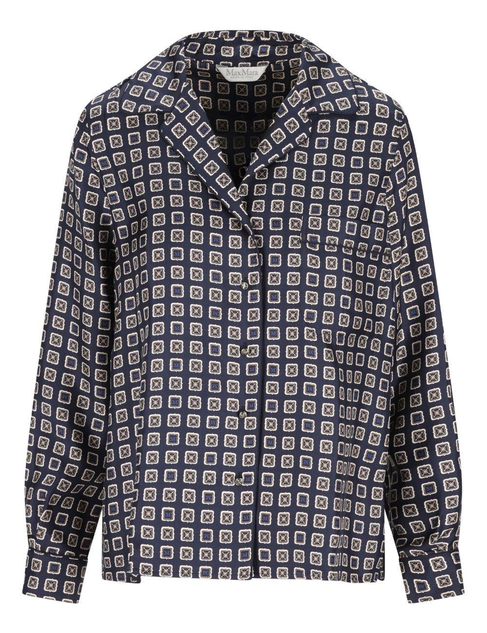Camicia a fantasia disco in blu Maxmara - donna 