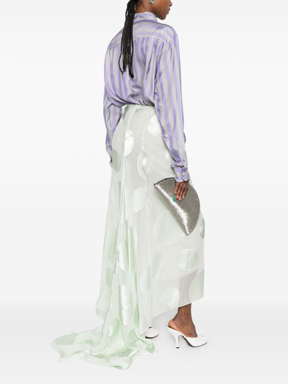 Gonna asimmetrica a pois susya in verde Dries van noten - donna 