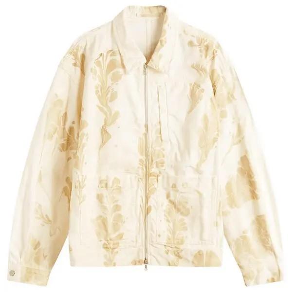 Giacca con stampa in beige e bianco Dries Van Noten - uomo 