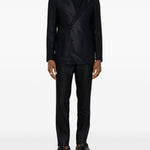 T-shirt in lavorazione pique con bordi a coste in blue John smedley - uomo 