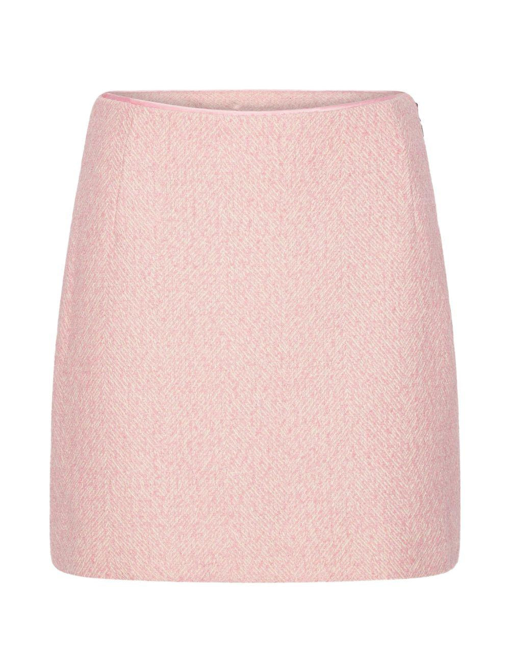 Gonna mini boucle in rosa 
