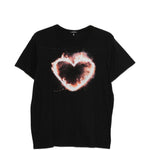 T-shirt Flaming Heart  in nero R13 - donna 