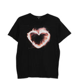 T-shirt Flaming Heart  in nero R13 - donna 