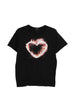 T-shirt Flaming Heart  in nero R13 - donna