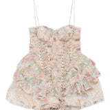 Abito corto con ruches Rebellion multicolor Zimmermann - donna 