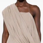 Abito monospalla drappeggiato in beige Christopher esber - donna 
