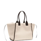 Borsa tote con logo in avorio Ganni - donna 