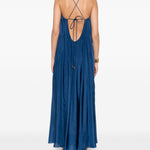 Abito con scollo decorato con perline Aster in blu 