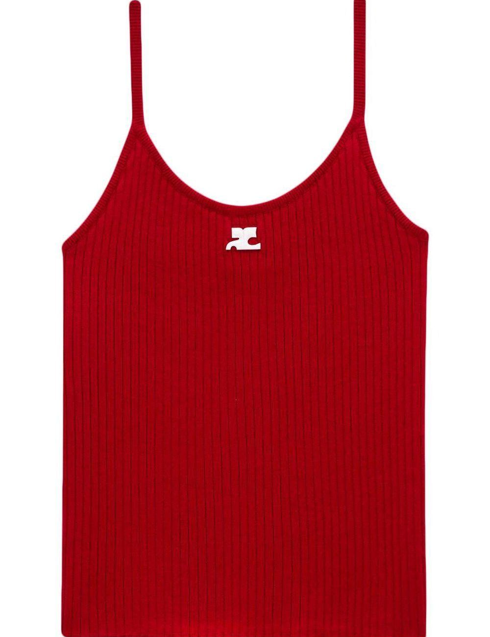 Canotta a coste Reedition in rosso Courrèges - donna 