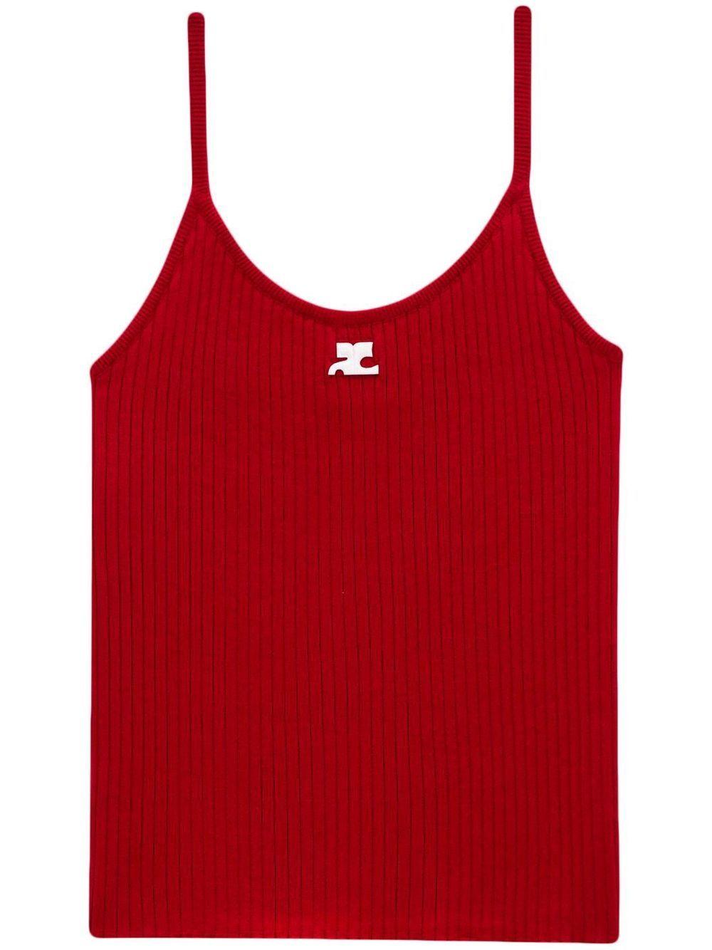 Canotta a coste Reedition in rosso Courrèges - donna 
