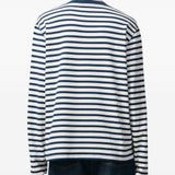 T-shirt Ami de Coeur a maniche lunghe in bianco e blu Ami paris - uomo 