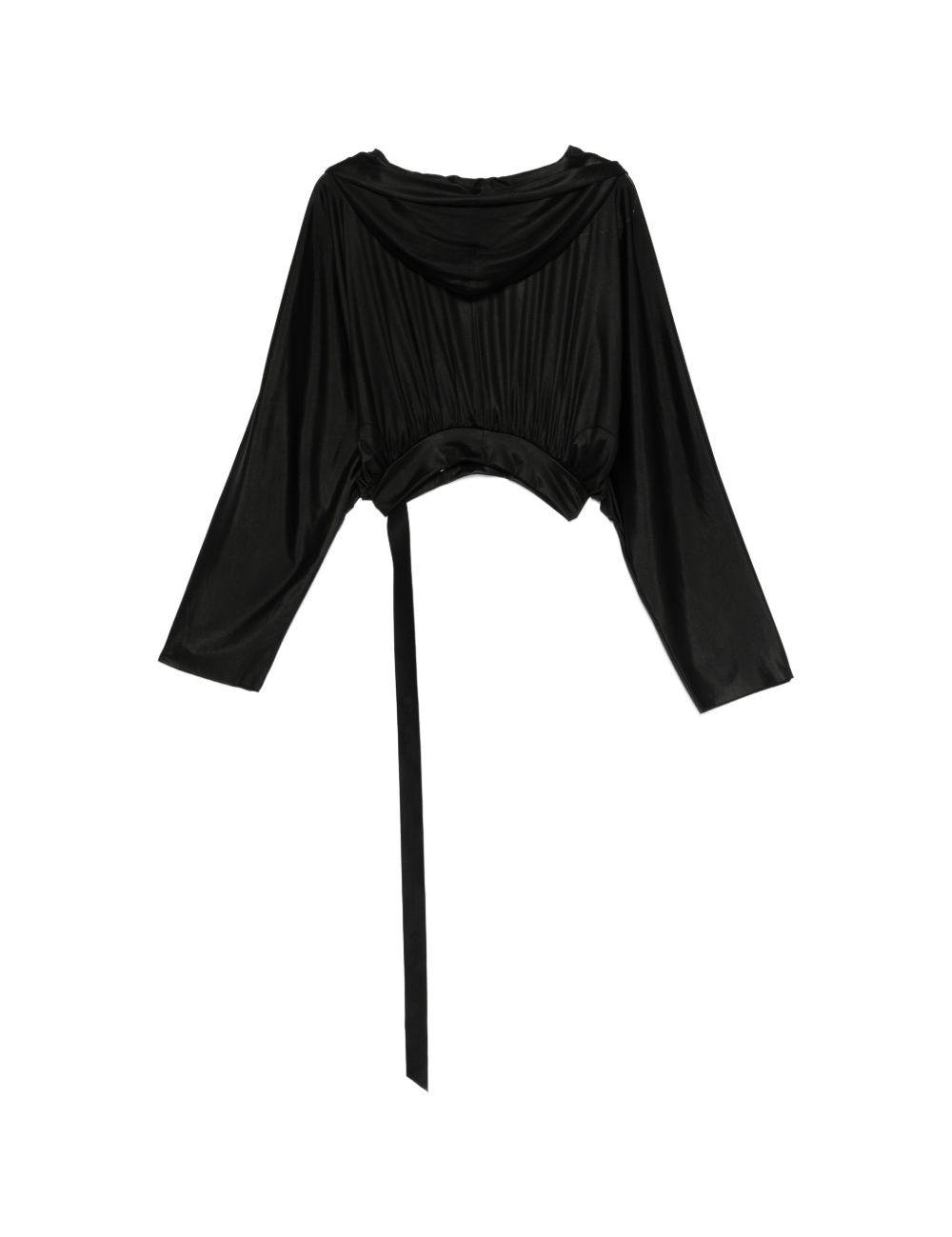 Top a maniche lunghe con cappuccio in nero Rick owens drkshdw - donna 