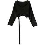 Top a maniche lunghe con cappuccio in nero Rick owens drkshdw - donna 