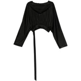 Top a maniche lunghe con cappuccio in nero Rick owens drkshdw - donna 
